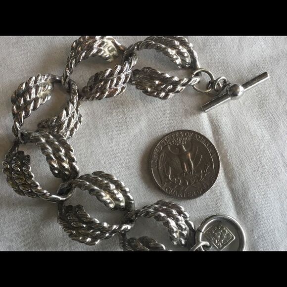 Ann Klein Silvertone Link Bracelet 7” - Picture 7 of 7